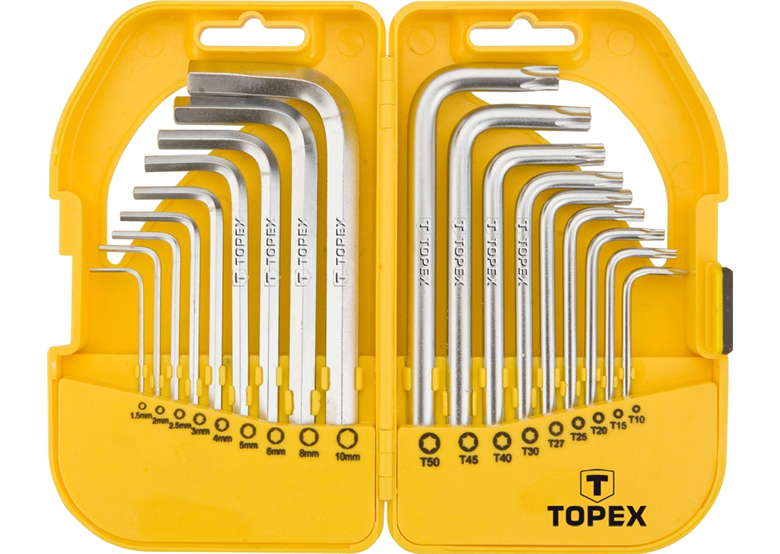 Klucze sześciokątne i Torx, zestaw 18szt. Topex 35D952