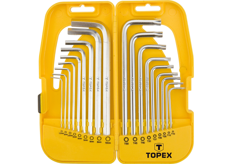 Klucze sześciokątne i Torx, zestaw 18szt. Topex 35D953