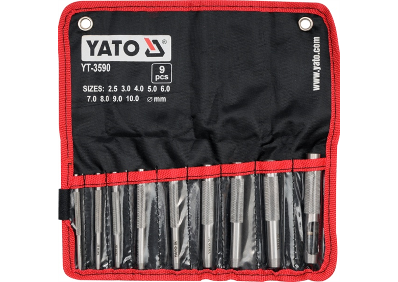 Zestaw przebijaków do skóry 9-częściowy Yato YT-3590