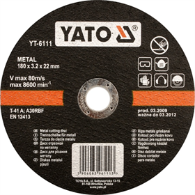 Tarcza do cięcia metalu 115 x 1,2 x 22 mm Yato YT-5920